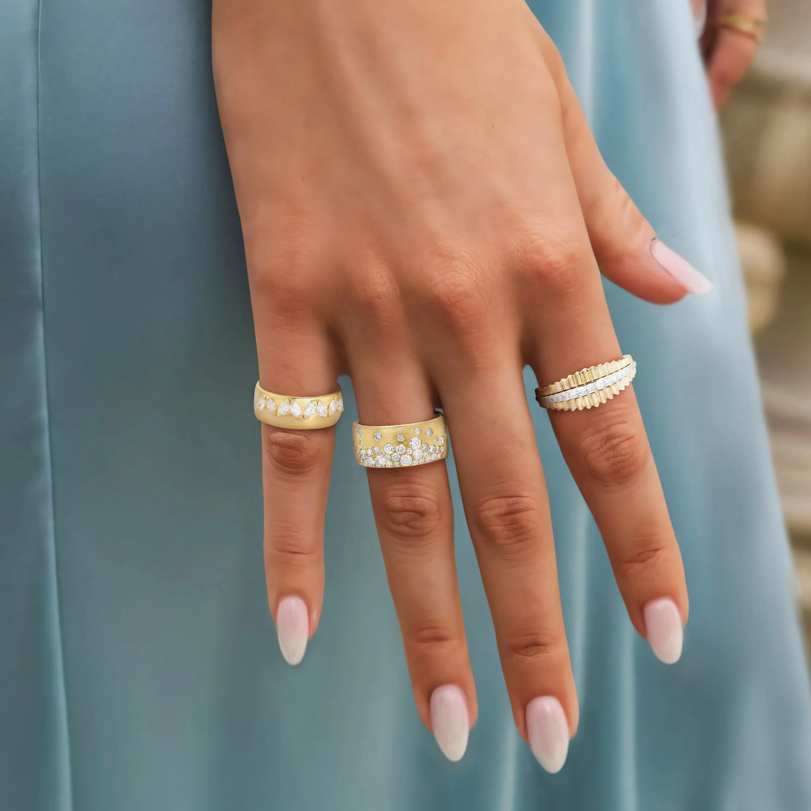 Beautiful Diamond Essence Dome Ring