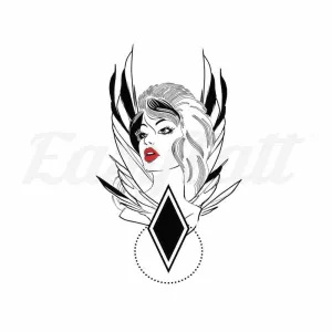Beautiful Woman - Temporary Tattoo