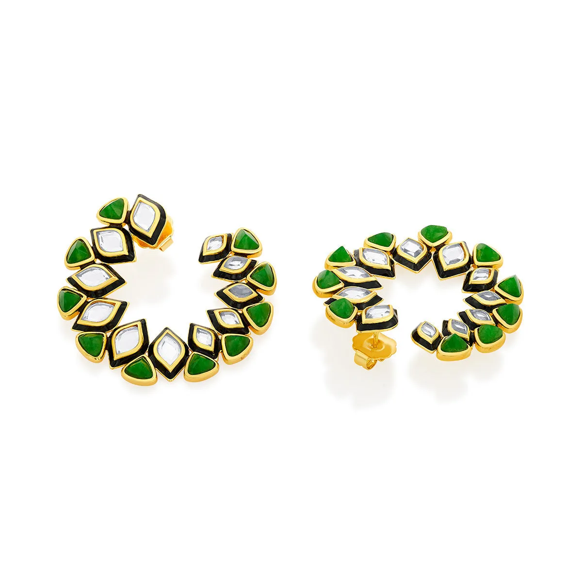 Begum Haute Evergreen Orange Peel Earrings