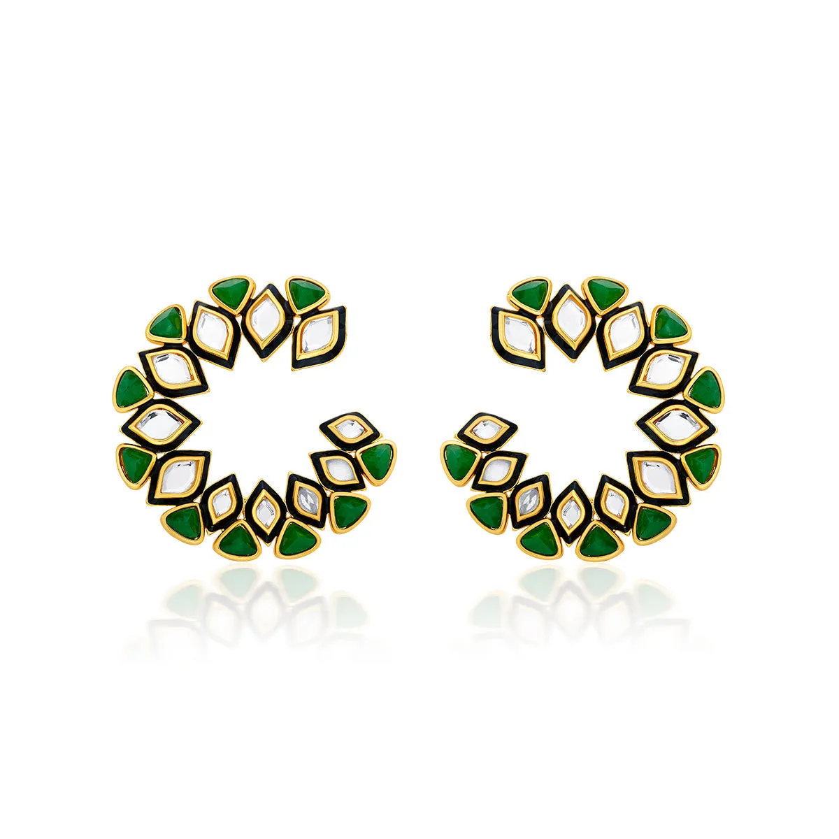 Begum Haute Evergreen Orange Peel Earrings