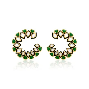 Begum Haute Evergreen Orange Peel Earrings