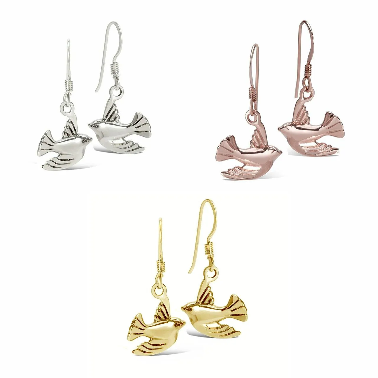 Bird Earrings | Rose Gold