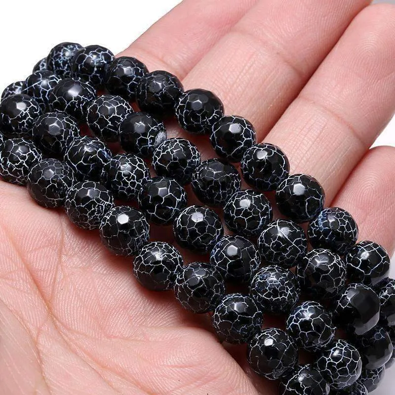 Black Spartan Leonidas Agate Beads Bracelet