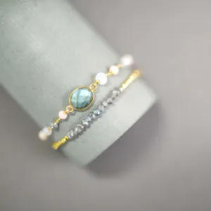 Bracelet Stacking Set: Labradorite