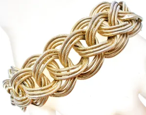 Byzantine Turkey OT 925 Braided Vermeil Bracelet 8" Vintage