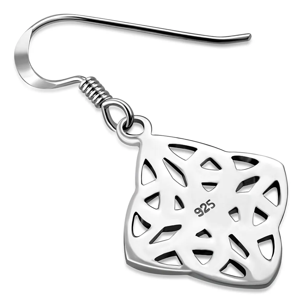 Celtic Trinity Design Silver Earrings