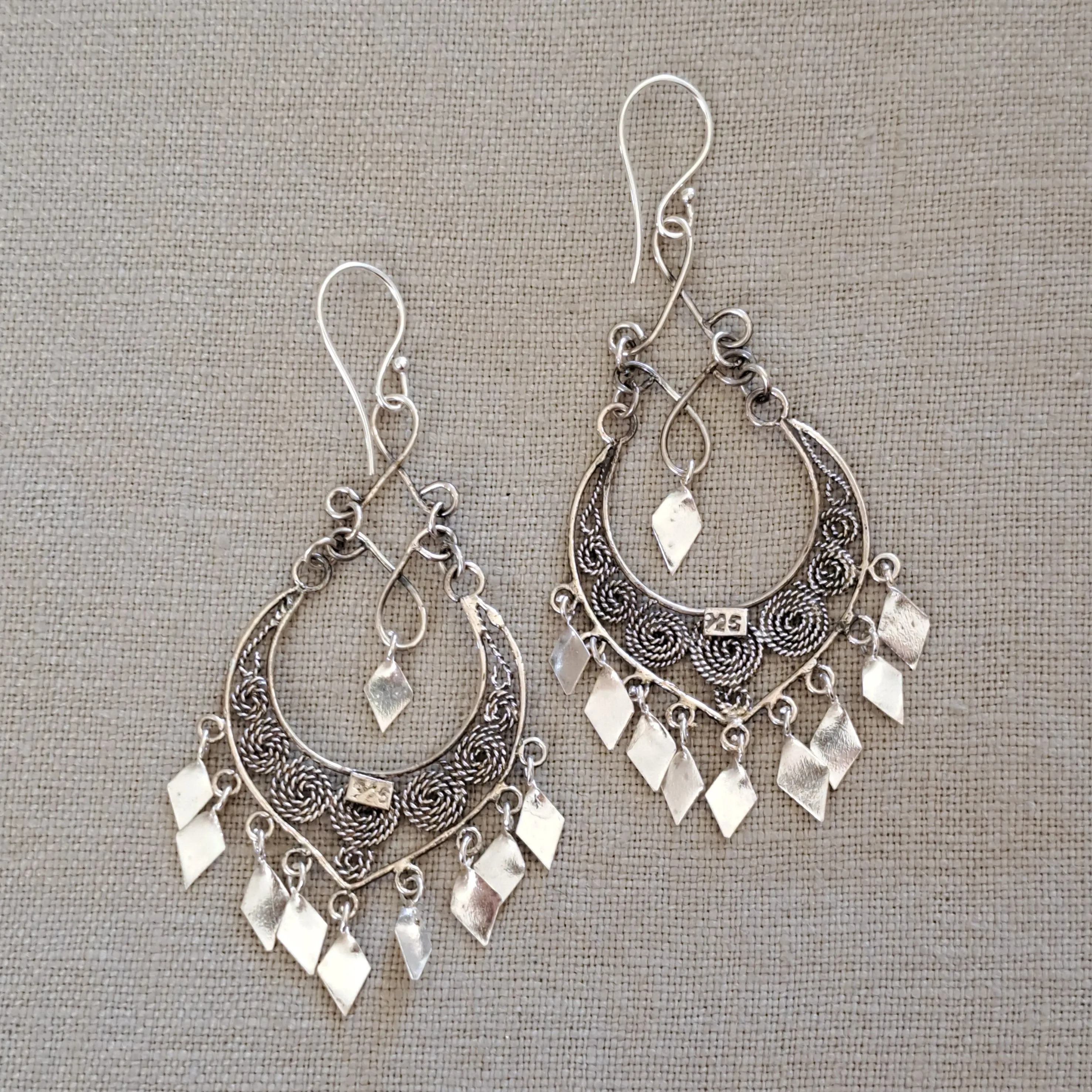 Chandelier .925 Sterling Silver Summer Earrings from Bali