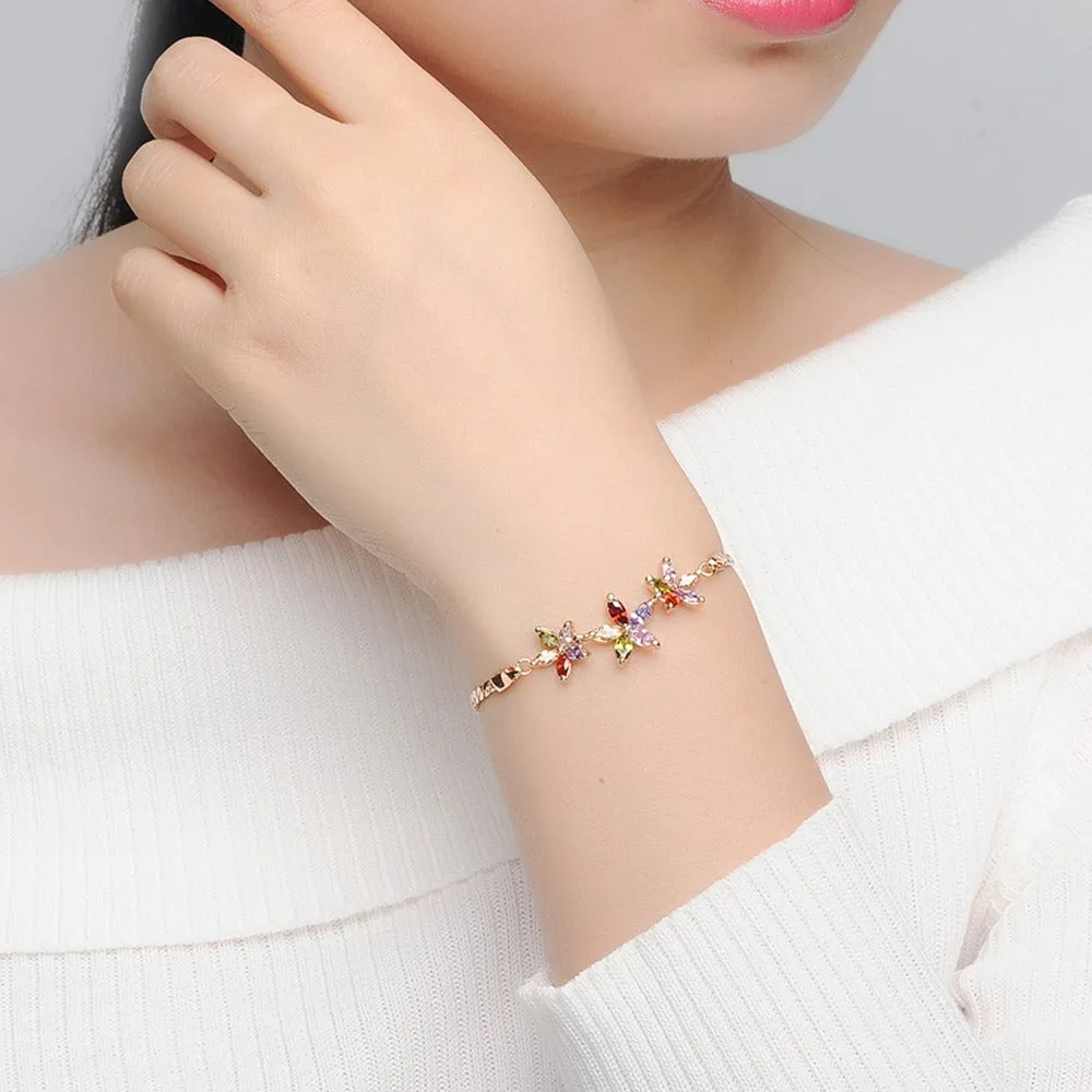 Colorful Star Pendant Necklace Earring Bracelet Set