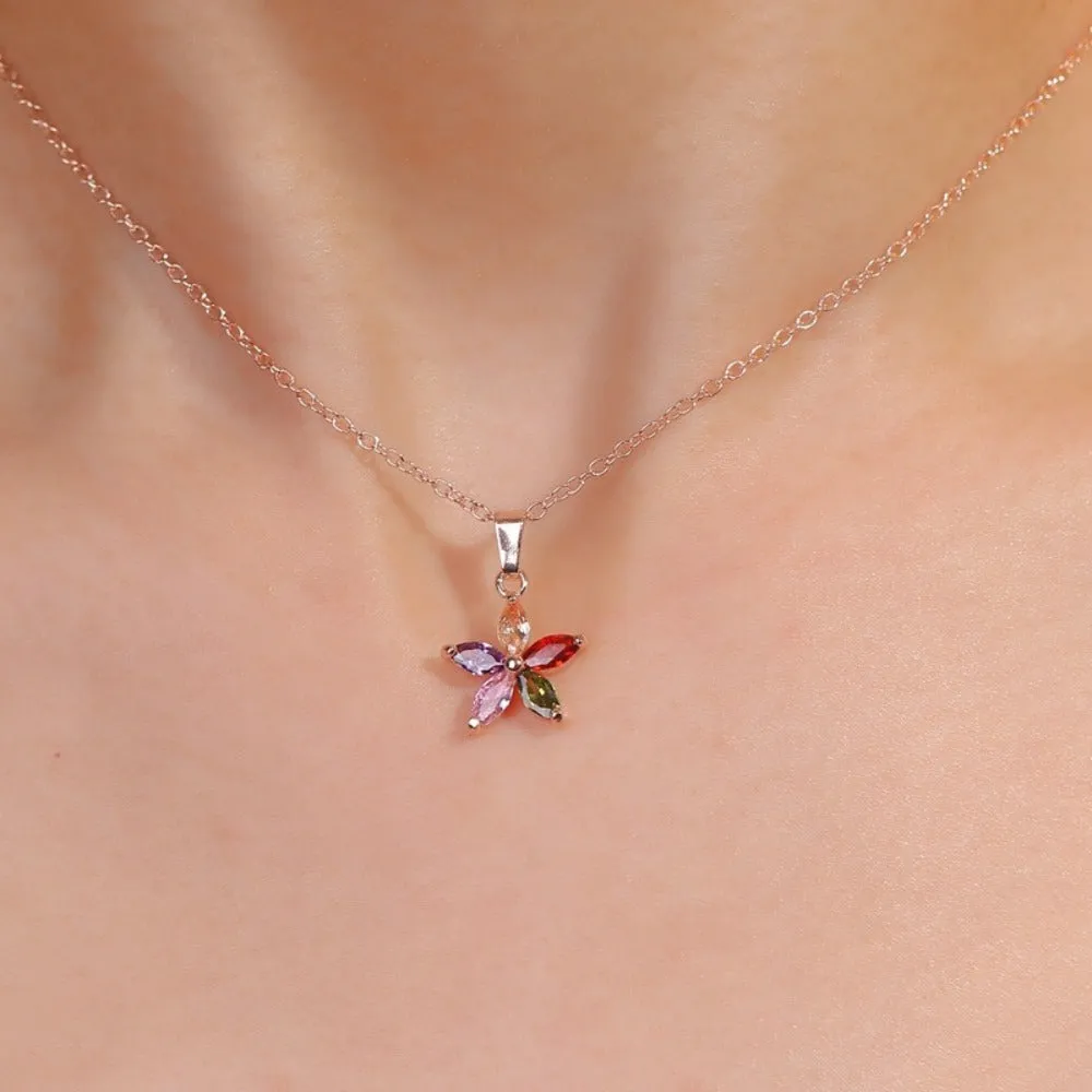 Colorful Star Pendant Necklace Earring Bracelet Set