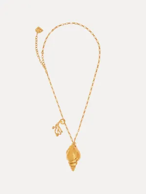 Coral & Shell Pendant Necklace