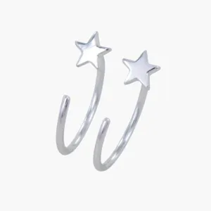 Crescent Star Hoop Earrings