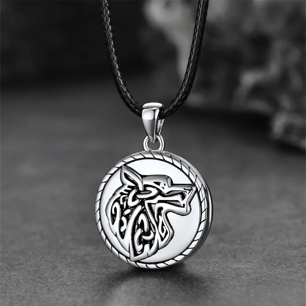 Custom Viking Wolf Locket Necklace with Picture Inside