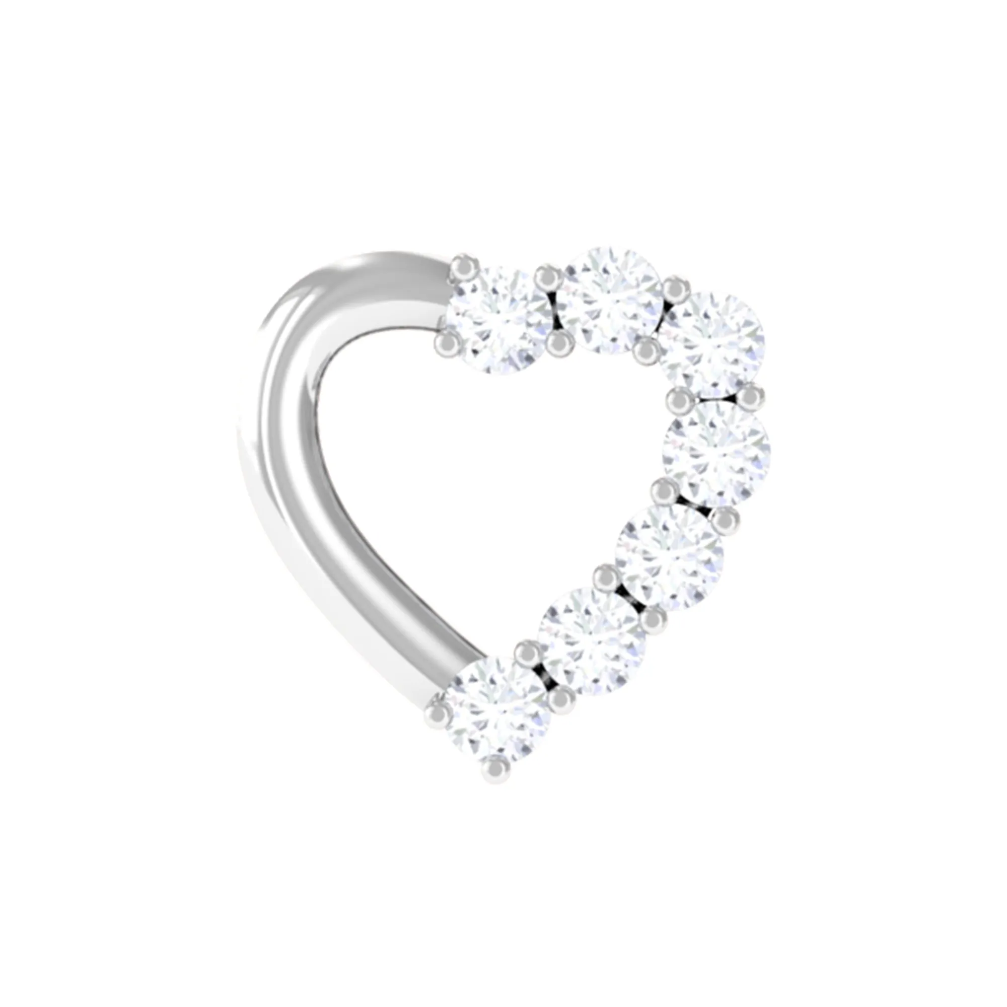 Cute Diamond Gold Heart Earring for Helix Piercing