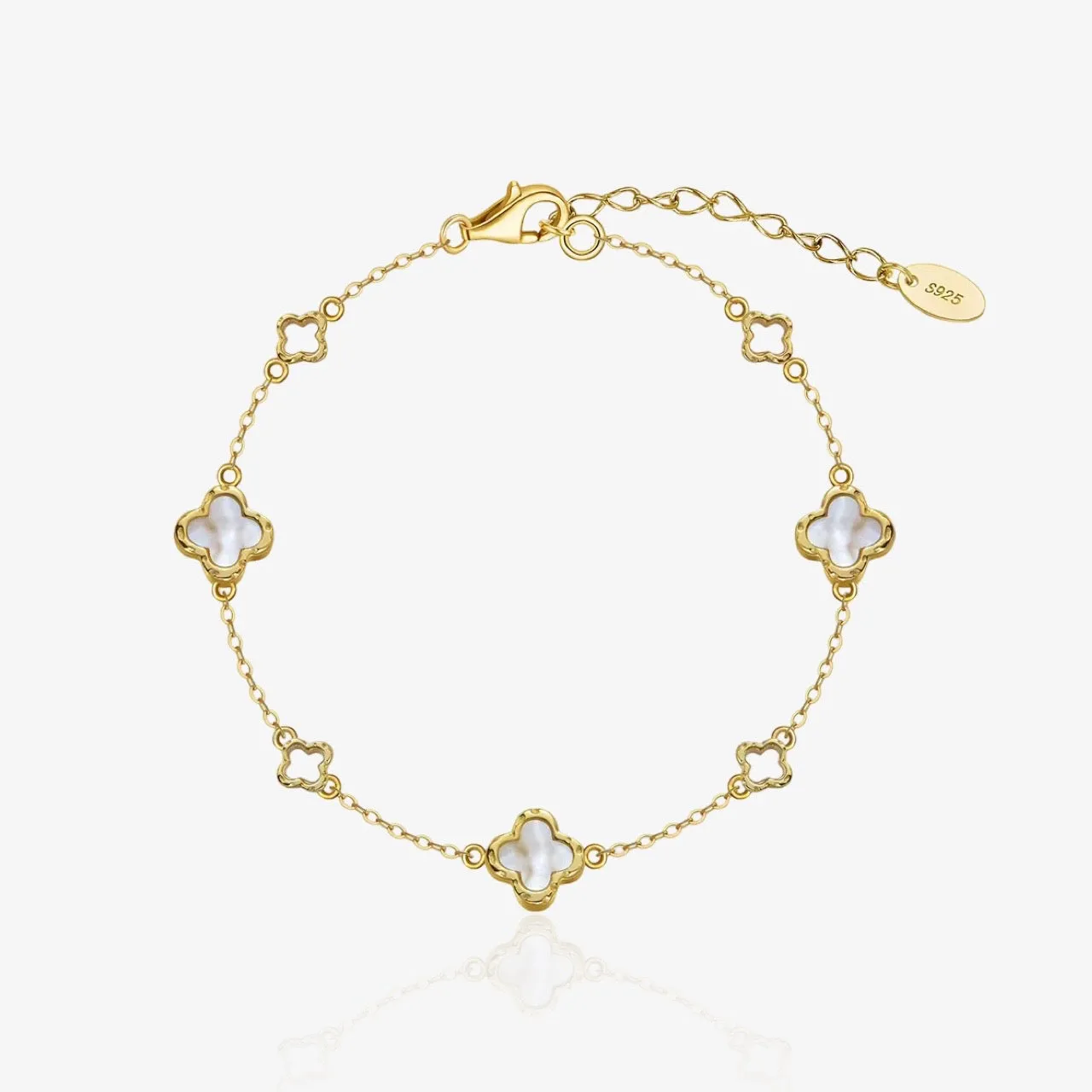 Dainty Clover Bracelet Sterling Silver