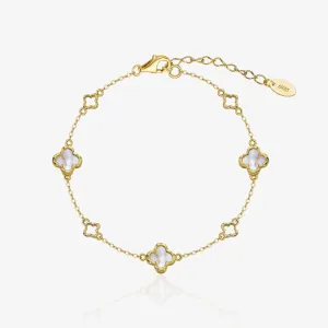 Dainty Clover Bracelet Sterling Silver