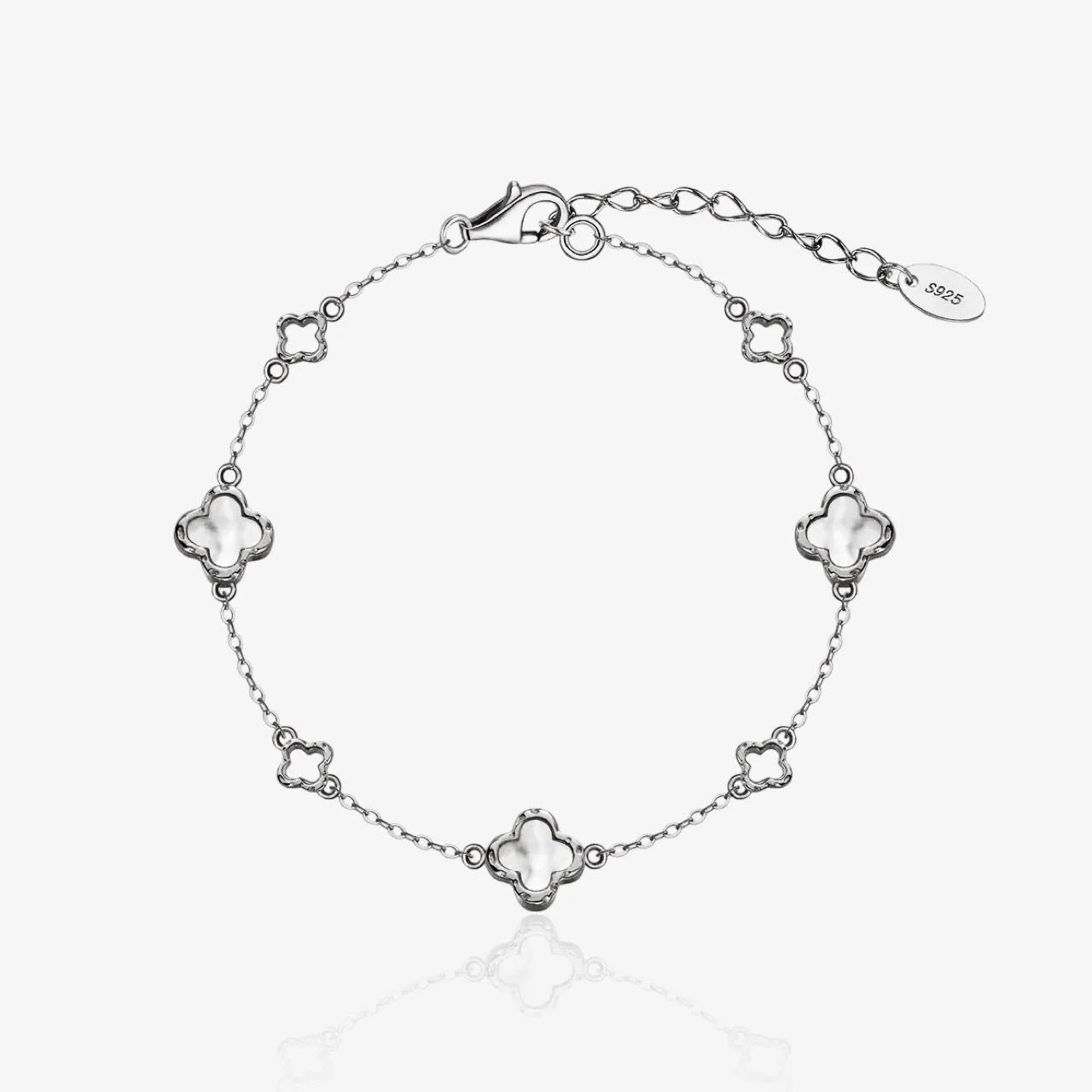 Dainty Clover Bracelet Sterling Silver