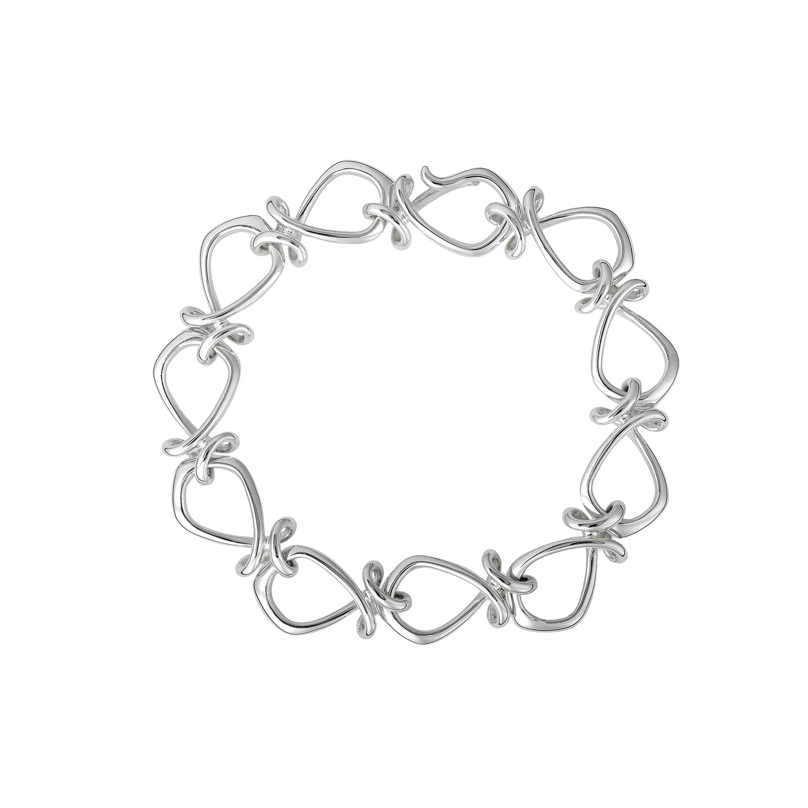 Dancing Twizzle Sterling Silver Link Bracelet