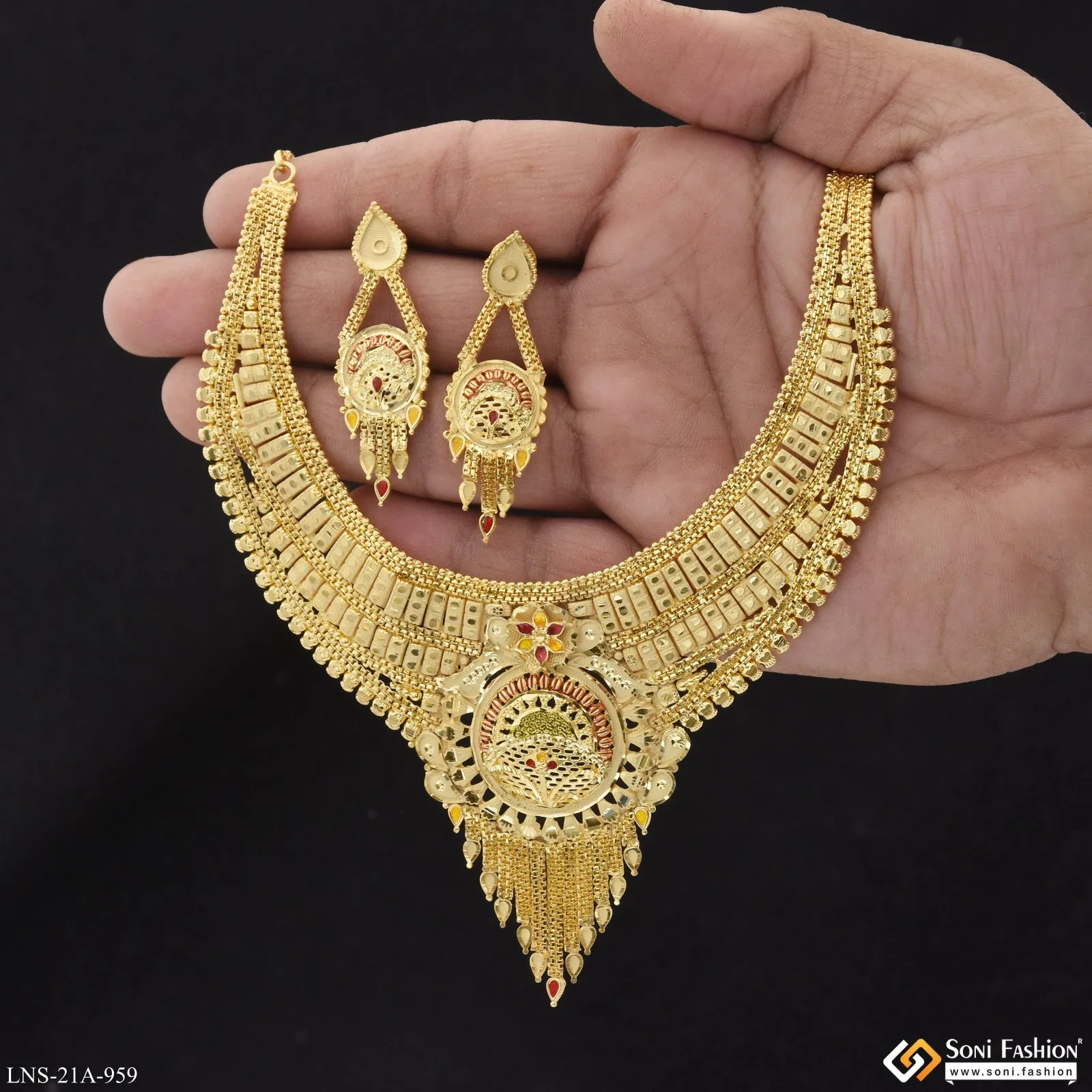 Dazzling Design Gold Plated Necklace Set for Women - Style A959