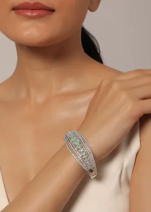Dazzling Diamonds Green Glow Kadda Bracelet