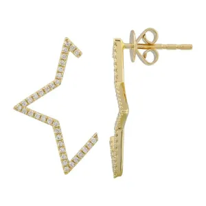 Diamond Star Hoop Earrings