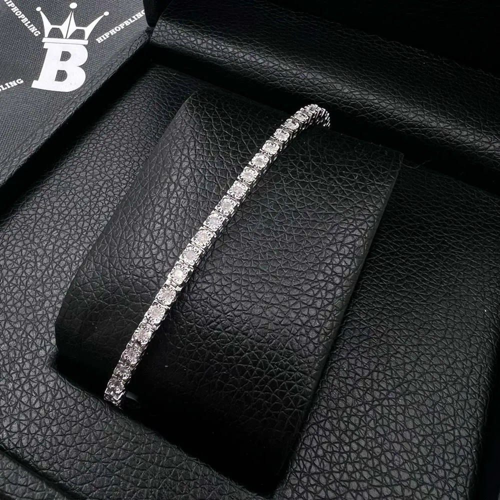 Diamond Tennis Bracelet Miracle Setting in .925 Sterling Silver
