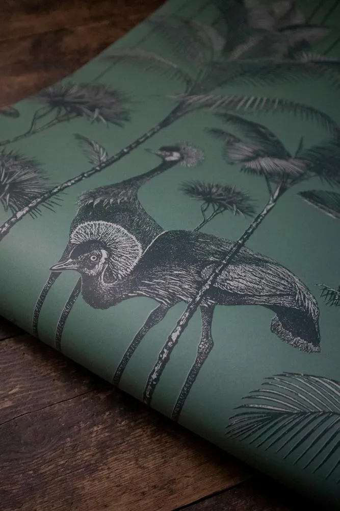 Divine Savages Crane Fonda Jade Green Wallpaper