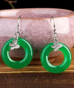 DIY Sterling Silver Jade Zircon Leaf Drop Earrings