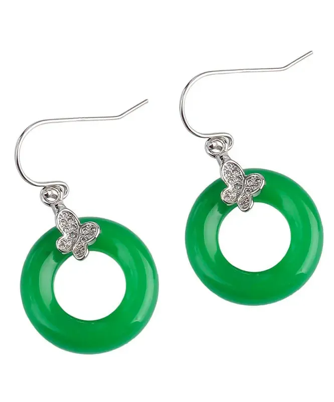 DIY Sterling Silver Jade Zircon Leaf Drop Earrings