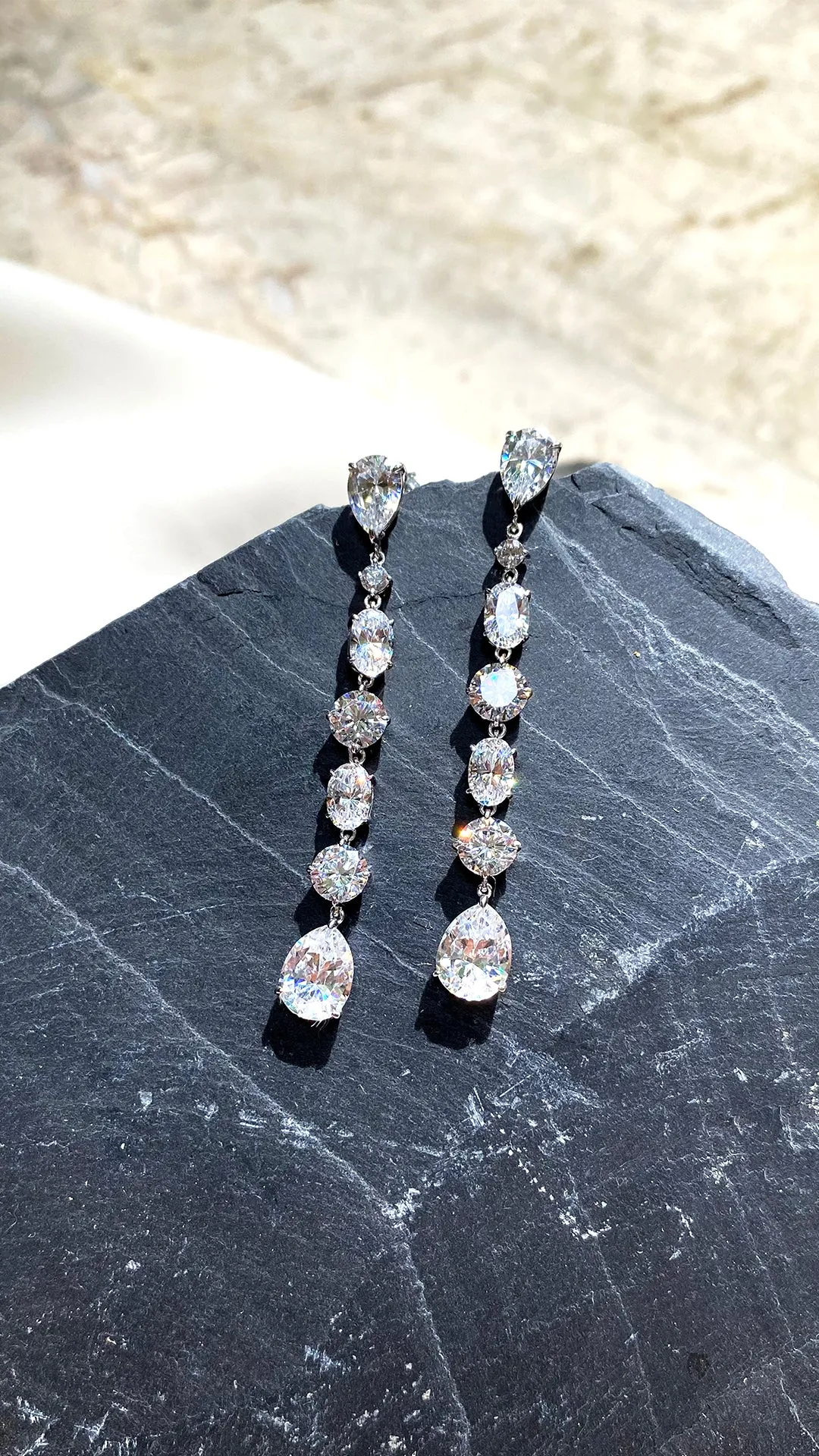 Elspeth Drops White Gold Plated