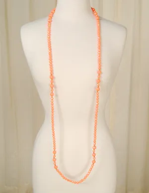 Extra Long Coral Bead necklace
