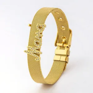 Fashion Stainless Steel Watch Strap Charm Bangle Women