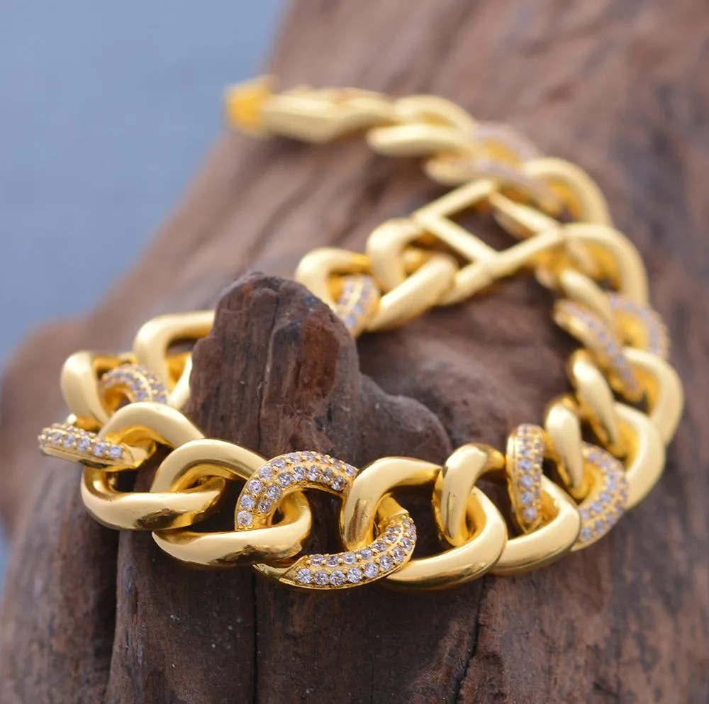 Fashion Wedding Bracelet Charm AAA Cubic White Zircon Gold Color Africa Jewelry Bracelets