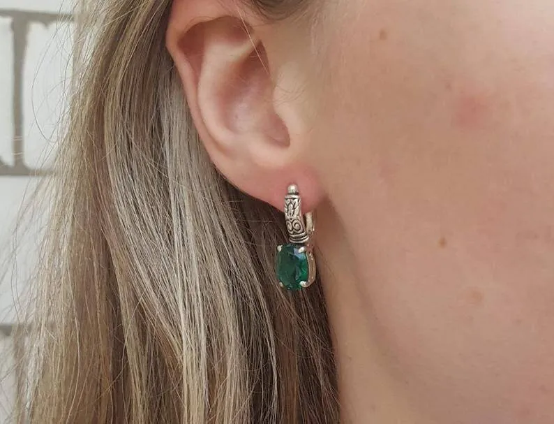 Fire Opal Earrings - Genuine Opal Earrings - Boho Drop Earrings
