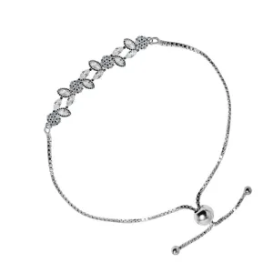 Flower Decor Bracelet with Zircons