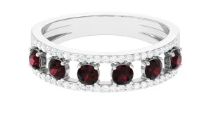 Garnet and Diamond Anniversary Ring