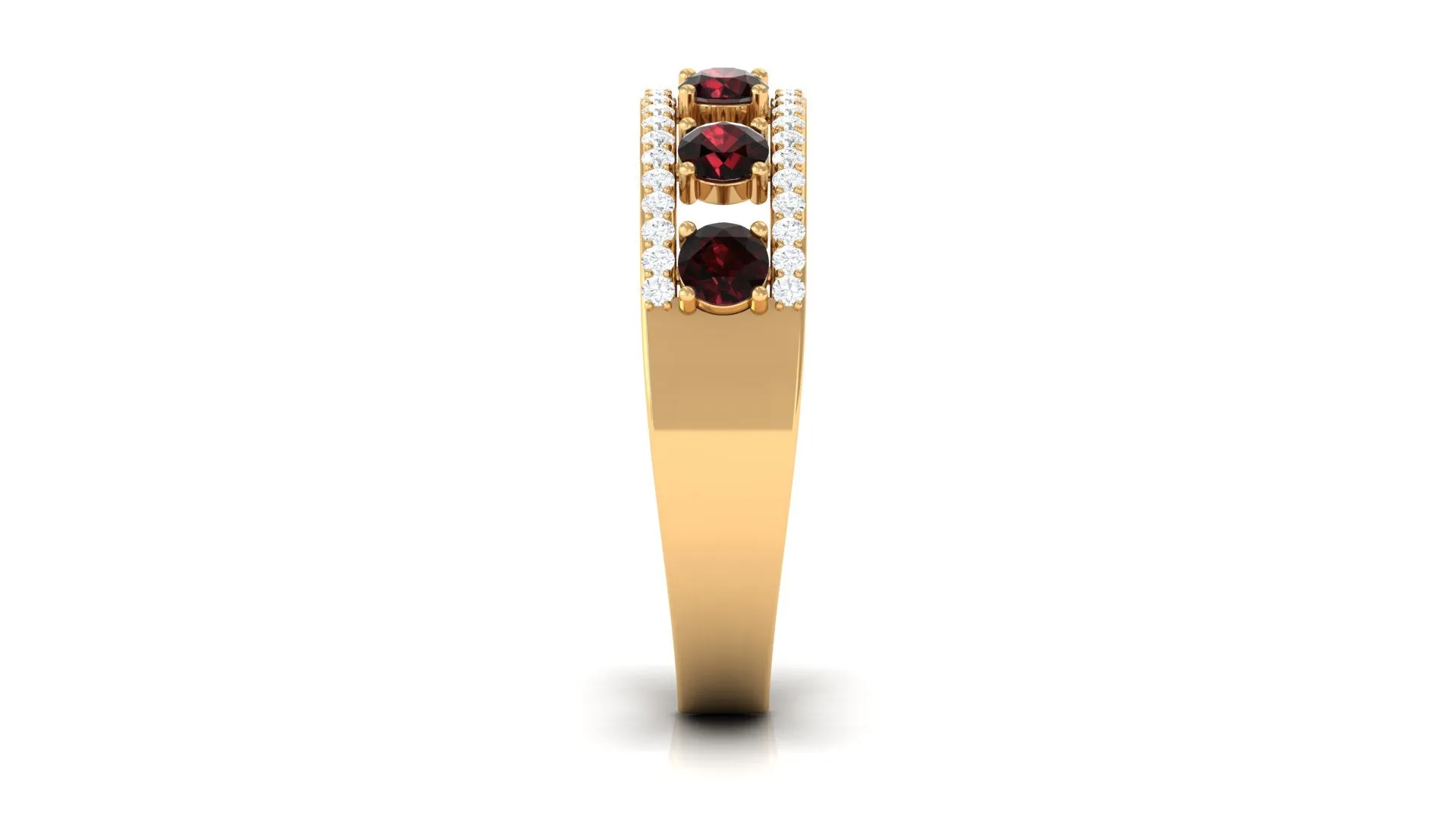 Garnet and Diamond Anniversary Ring