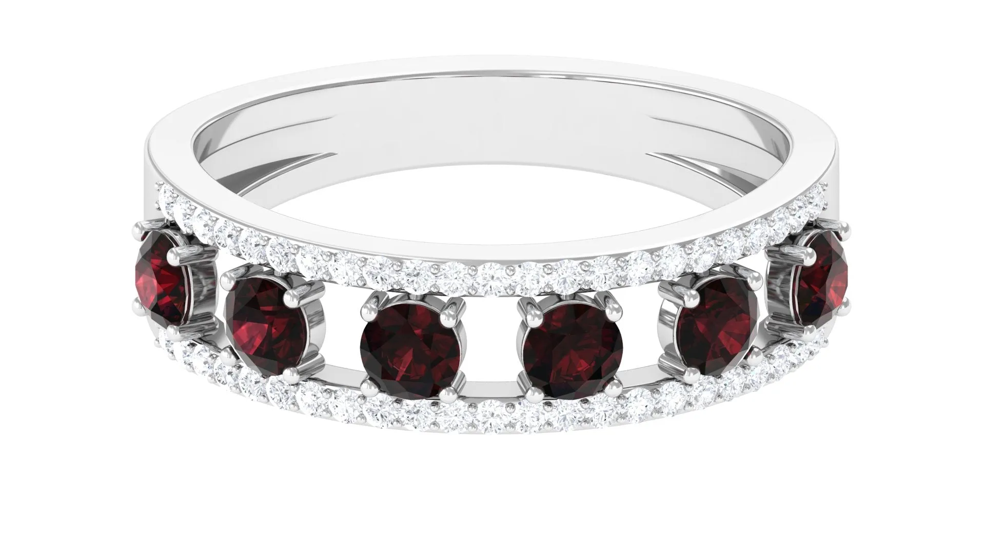 Garnet and Diamond Anniversary Ring