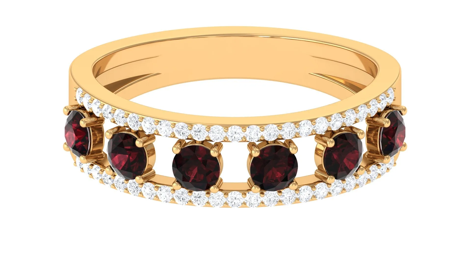 Garnet and Diamond Anniversary Ring