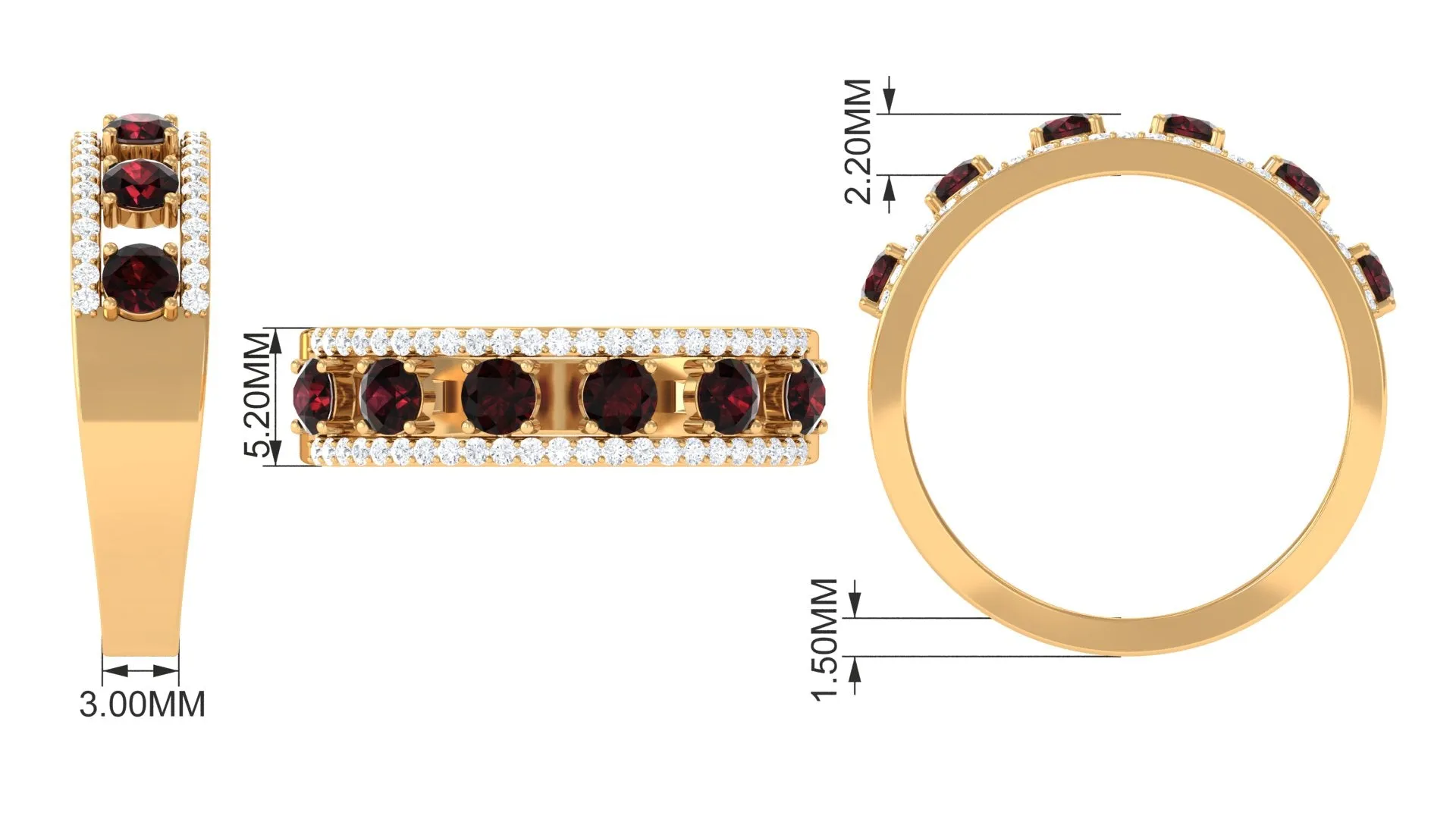 Garnet and Diamond Anniversary Ring