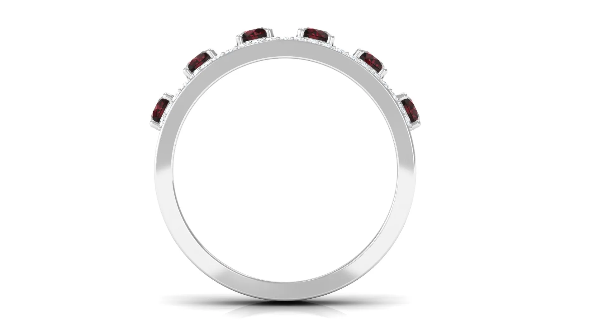 Garnet and Diamond Anniversary Ring