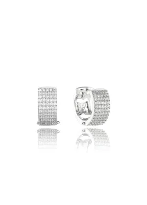 GEORGINI GODDESS MAEVE PAVE HOOP EARRINGS SILVER IE1127W