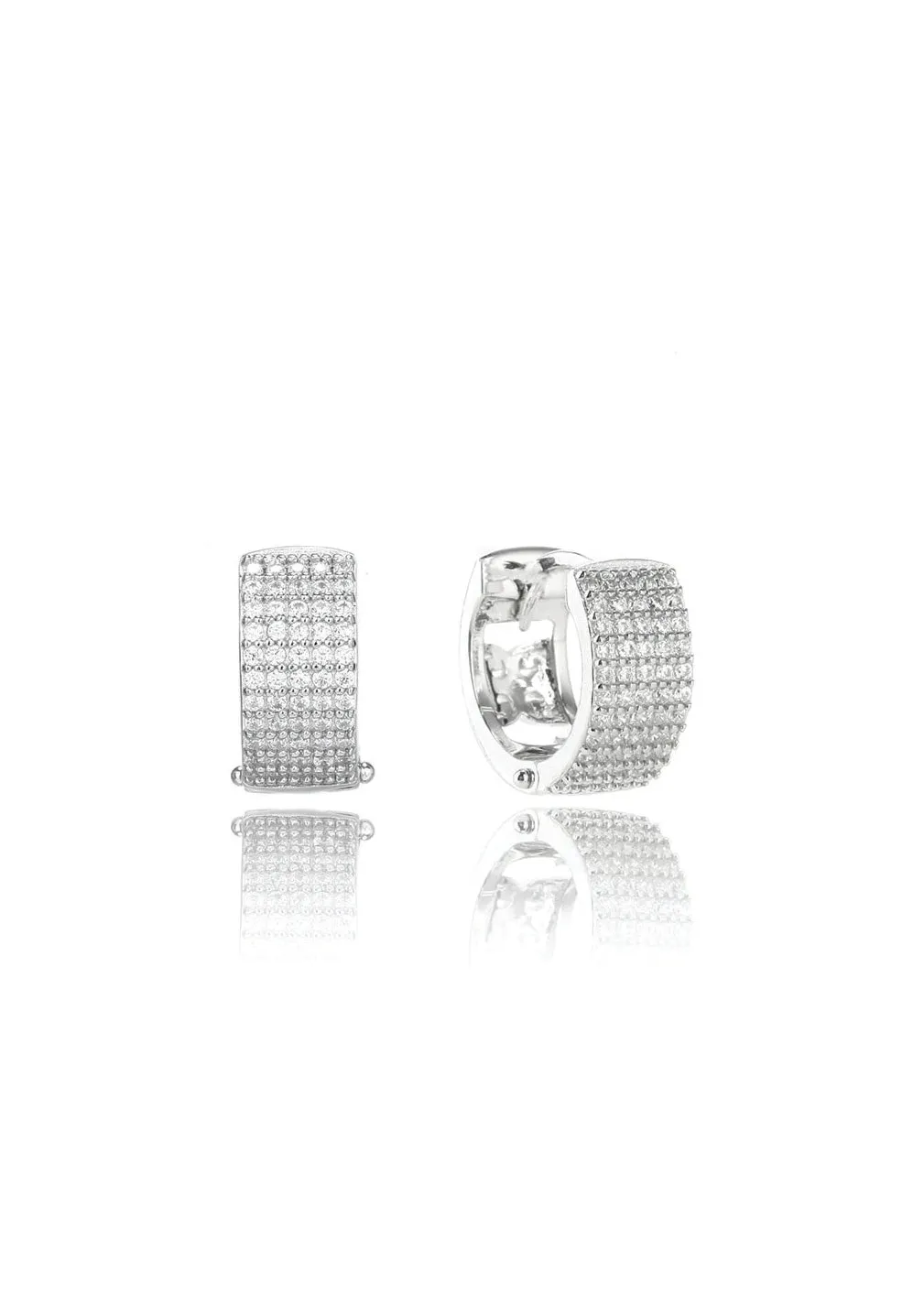 GEORGINI GODDESS MAEVE PAVE HOOP EARRINGS SILVER IE1127W