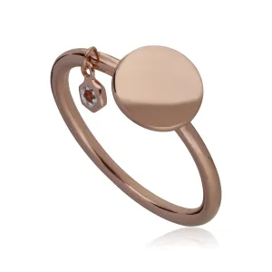 Granat Gravur Ring in Rose Vergoldetem Sterling Silber