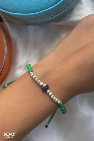 Hematite Stone Shell Bracelet (Green)