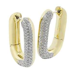 Hoop Earrings in 18k Gold with Diamonds
