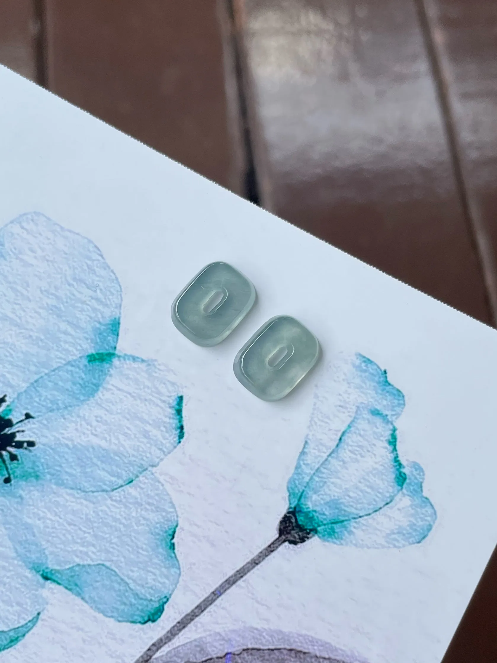 Icy Blue Jade Earrings (NJE149)