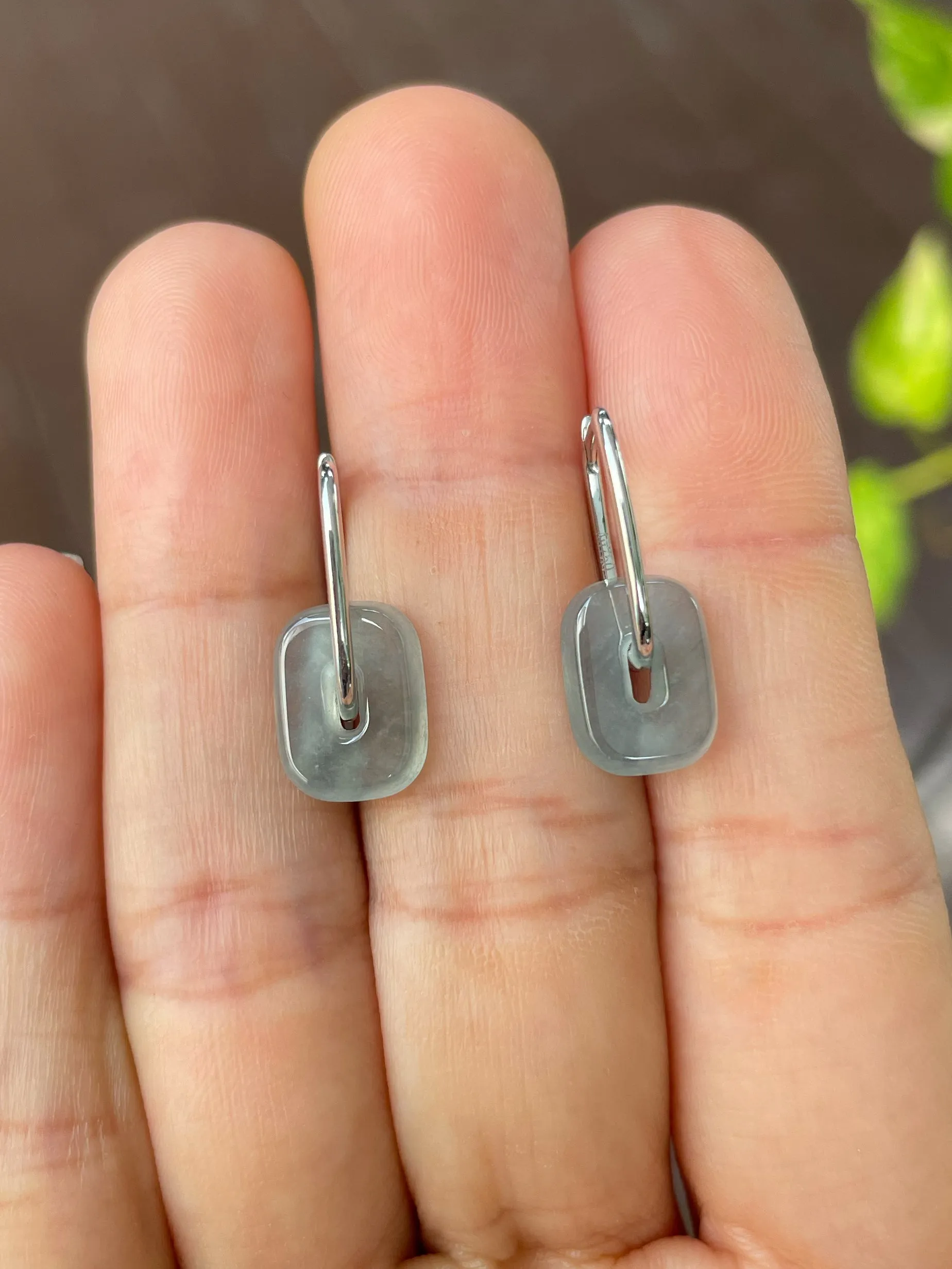 Icy Blue Jade Earrings (NJE149)