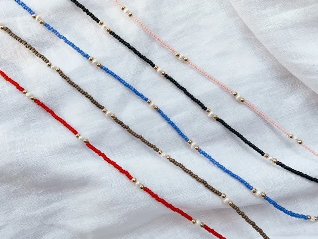 Initial Nacre Beaded Choker