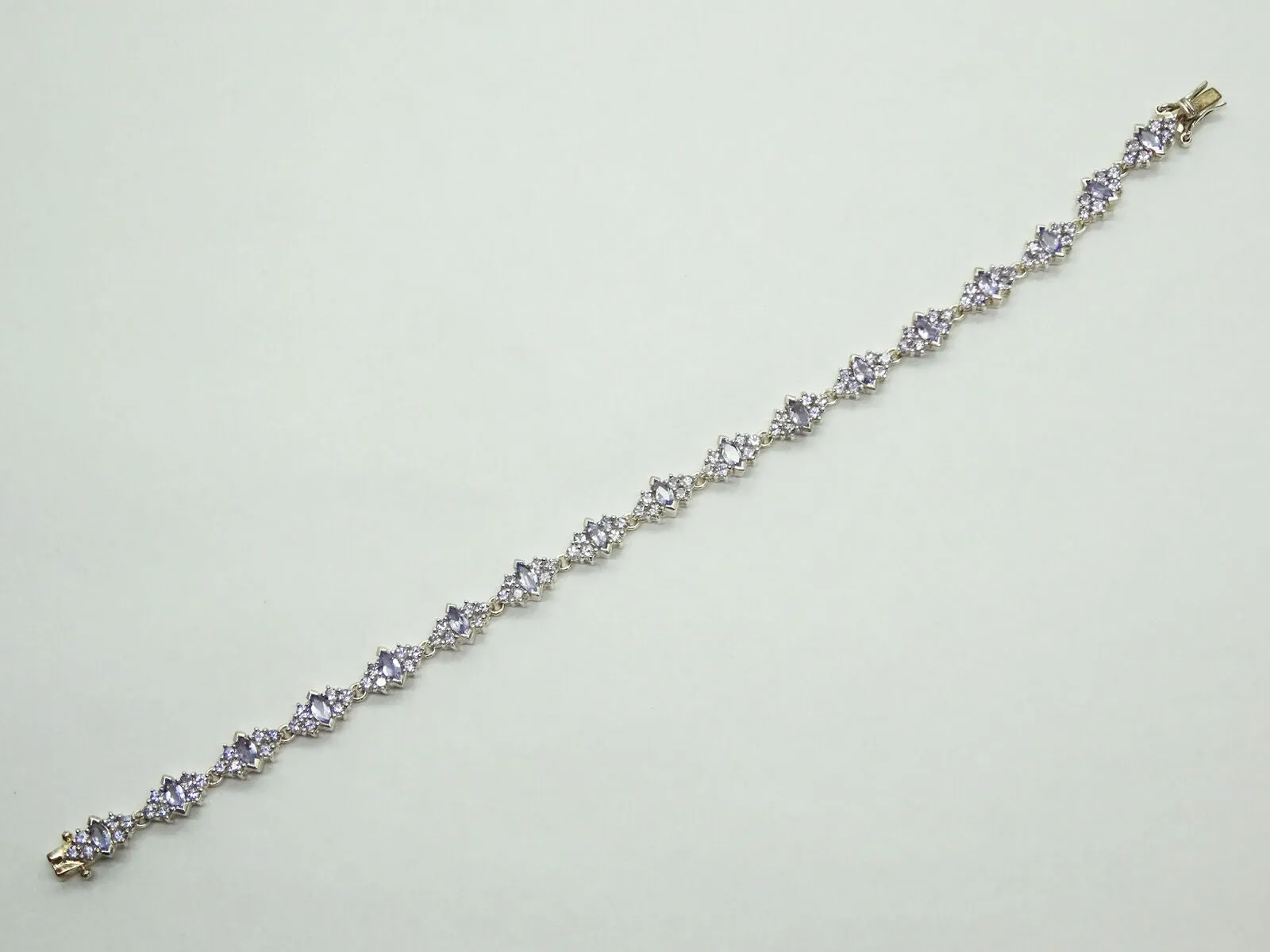 Iolite Rhodium Plated Sterling Silver Tennis Bracelet 8"