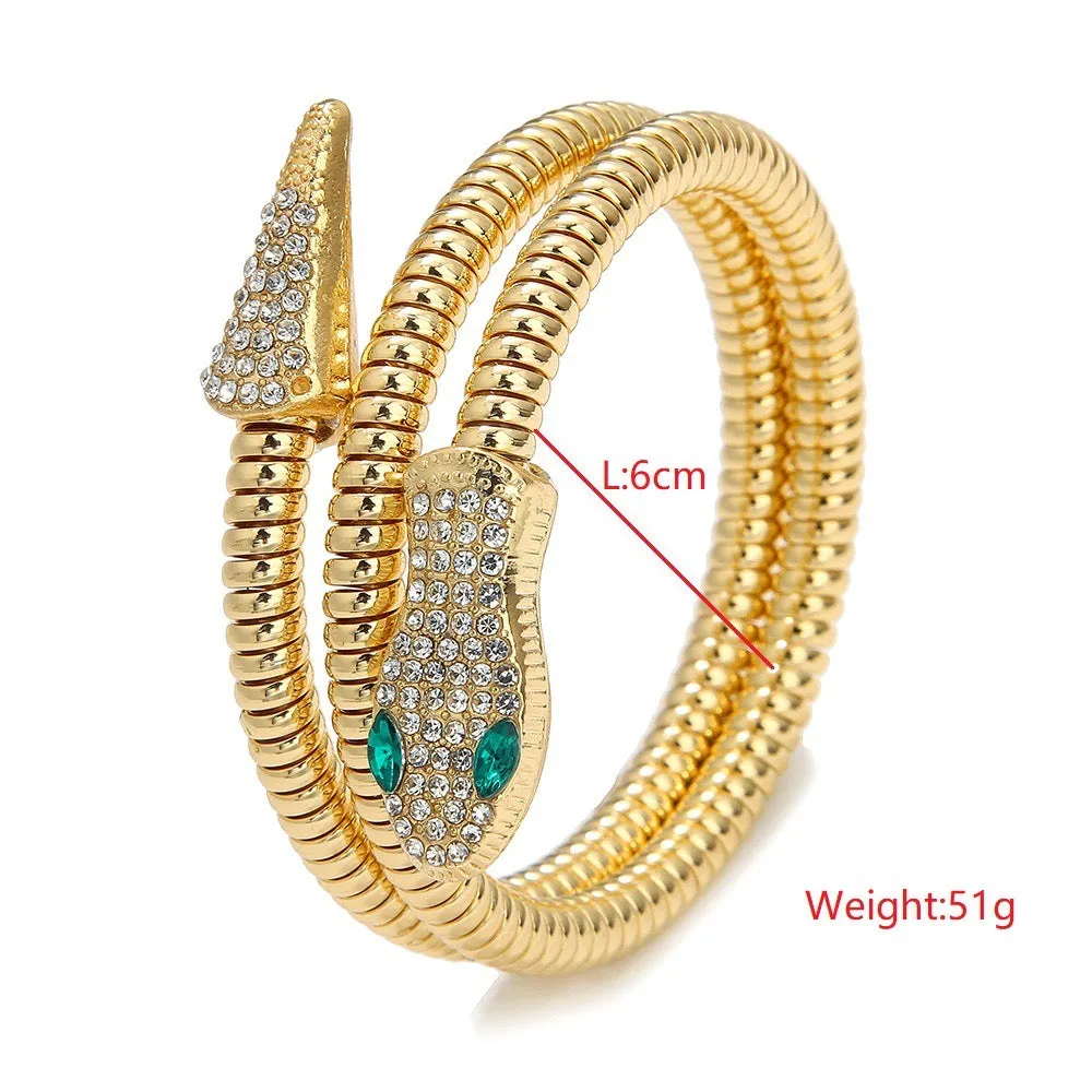 Jade Snake Zircon Necklace Bracelet Combo